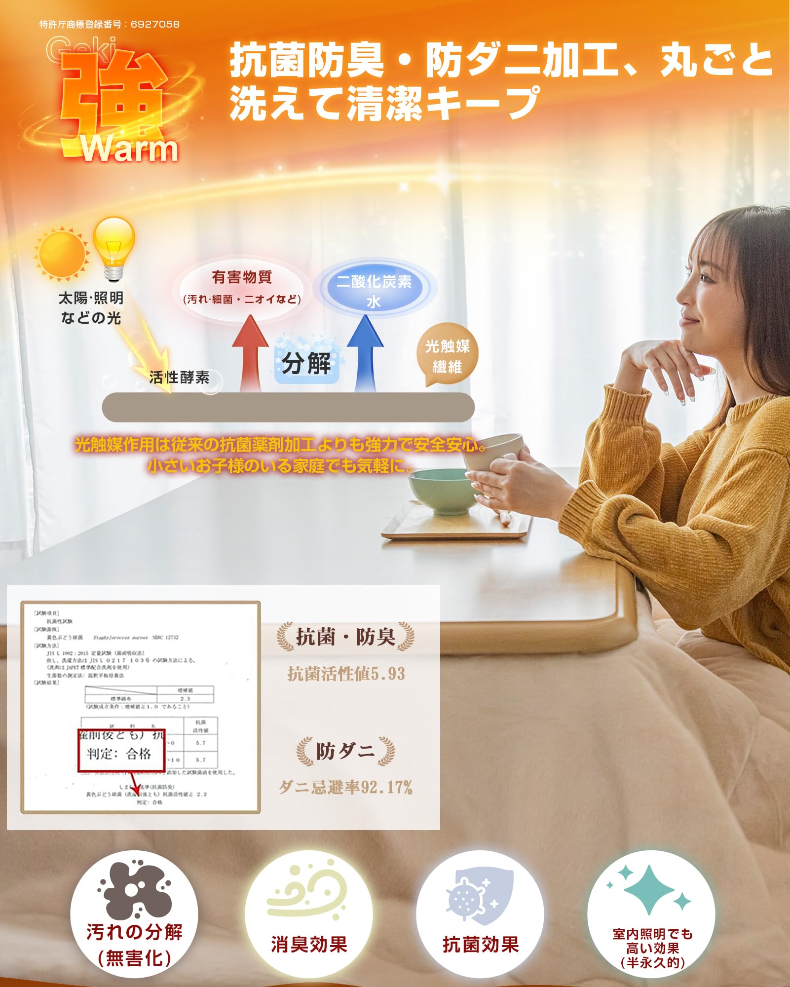 Amazon｜Colorsroom こたつ布団 長方形 205×285cm 中綿2.5kg コタツ